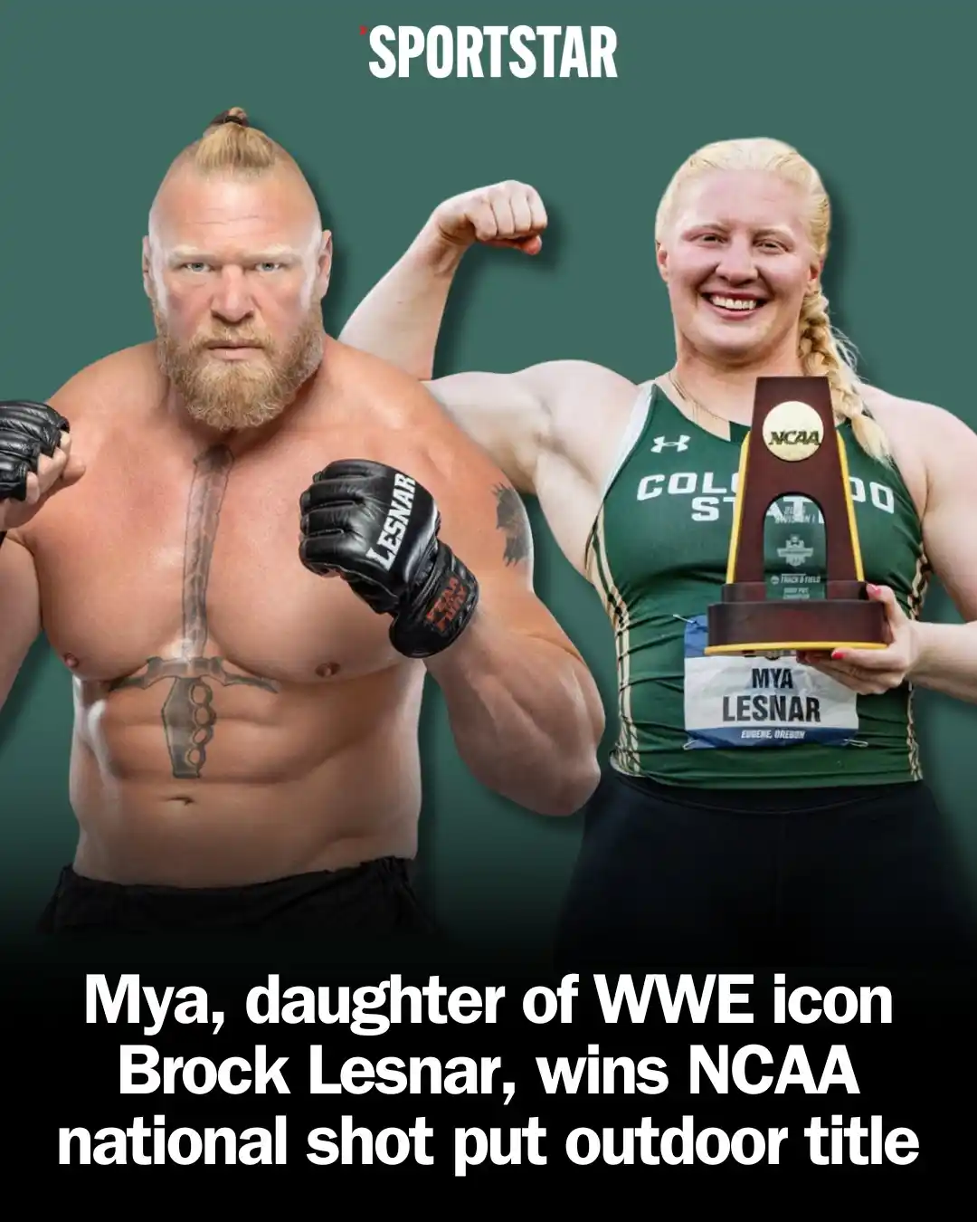 Image from Sportstar: Mya Lynn Lesnar, daughter of WWE icon and former UFC fighter Brock Les...