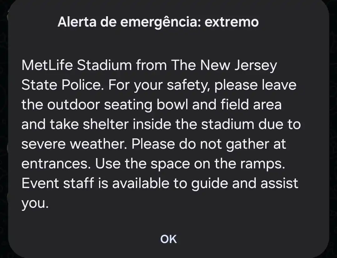 Image from UOL | Palmeiras Agora: ⚠️⚠️⚠️ *O jogo foi paralisado depois de um alerta de emergência extre...