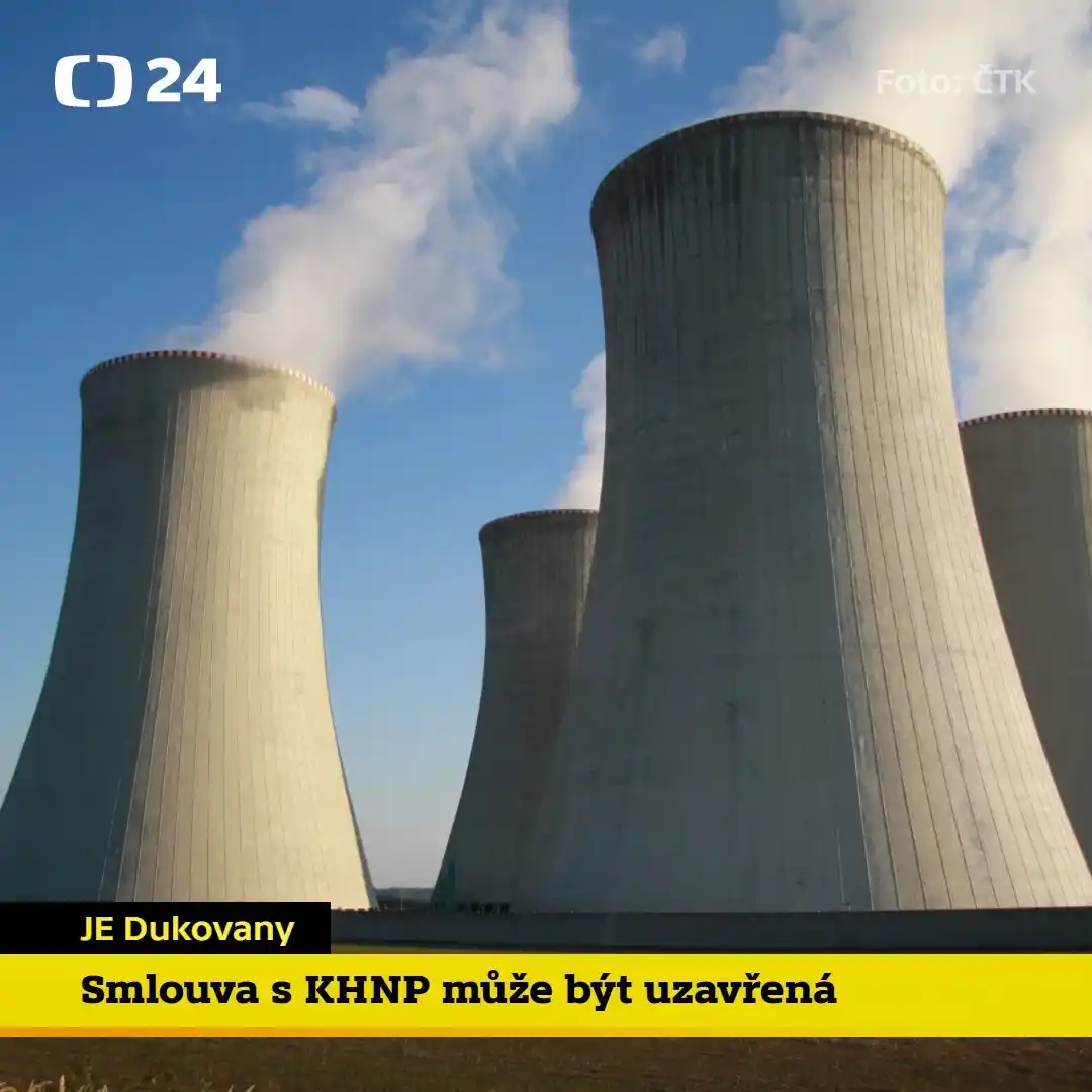 Image from ČT24: Smlouva na rozšíření jaderné elektrárny v Dukovanech může být uzavřená...