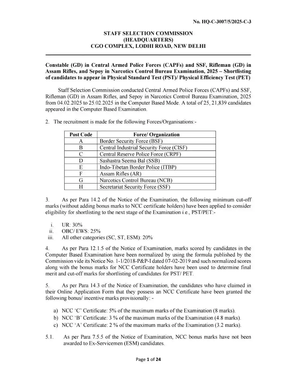 Image from Sarkari Ujala | SarkariUjala.Com | Sarkari Job: SSC GD Constable Result 2025 - Out <a class="text-blue-500 hover:under...