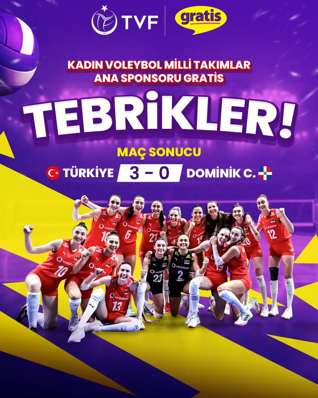 Image from Gratis: TEBRİKLER! 🇹🇷 Ana sponsoru olduğumuz Türkiye Kadın Milli Voleybol Ta...