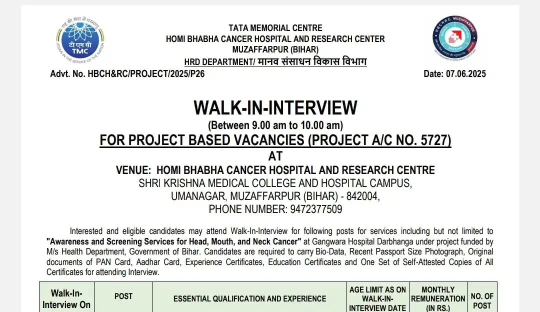 Image from Chauhan Sir Fanclub: ✅ *TMC Recruitment 2025 – Walk in for 06 Nurse, Foreman and Other Post...