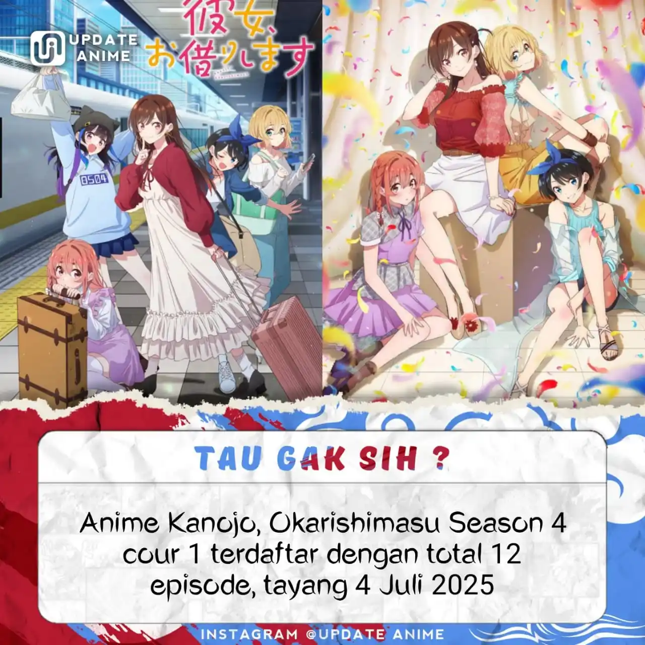 Image from ANIME VID STICKER JAPAN UPDATE🇯🇵: *益* Anime "Rent-A-Girlfriend" (Kanojo, Okarishimasu) Season 4 – COUR 1...