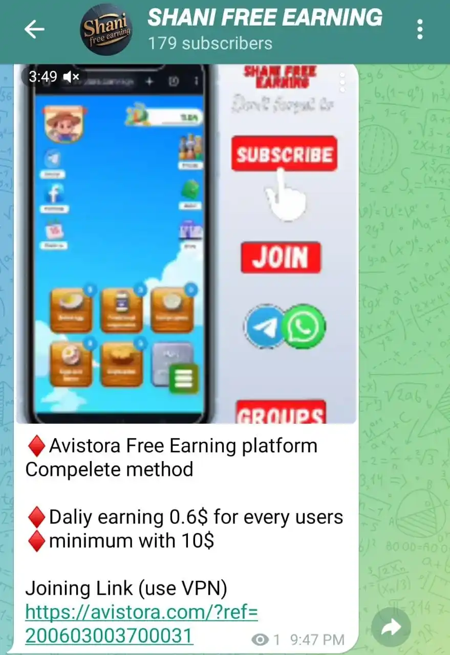 Image from 𝙎𝙃𝘼𝙉𝙄 𝙁𝙍𝙀𝙀 𝙀𝘼𝙍𝙉𝙄𝙉𝙂: ♦️ *Avistora Free Earning platform Compelete method*   ♦️Daliy earning...
