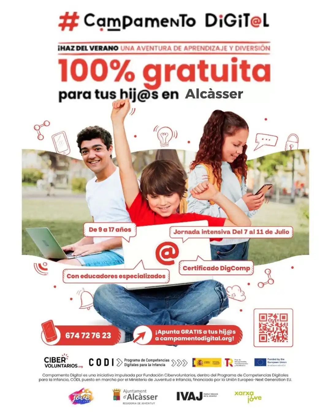 Image from AJUNTAMENT D'ALCÀSSER: CAMPAMENT DIGITAL EN  ALCÀSSER 🌐  Del 1 al 5 de juliol, si tens entre...
