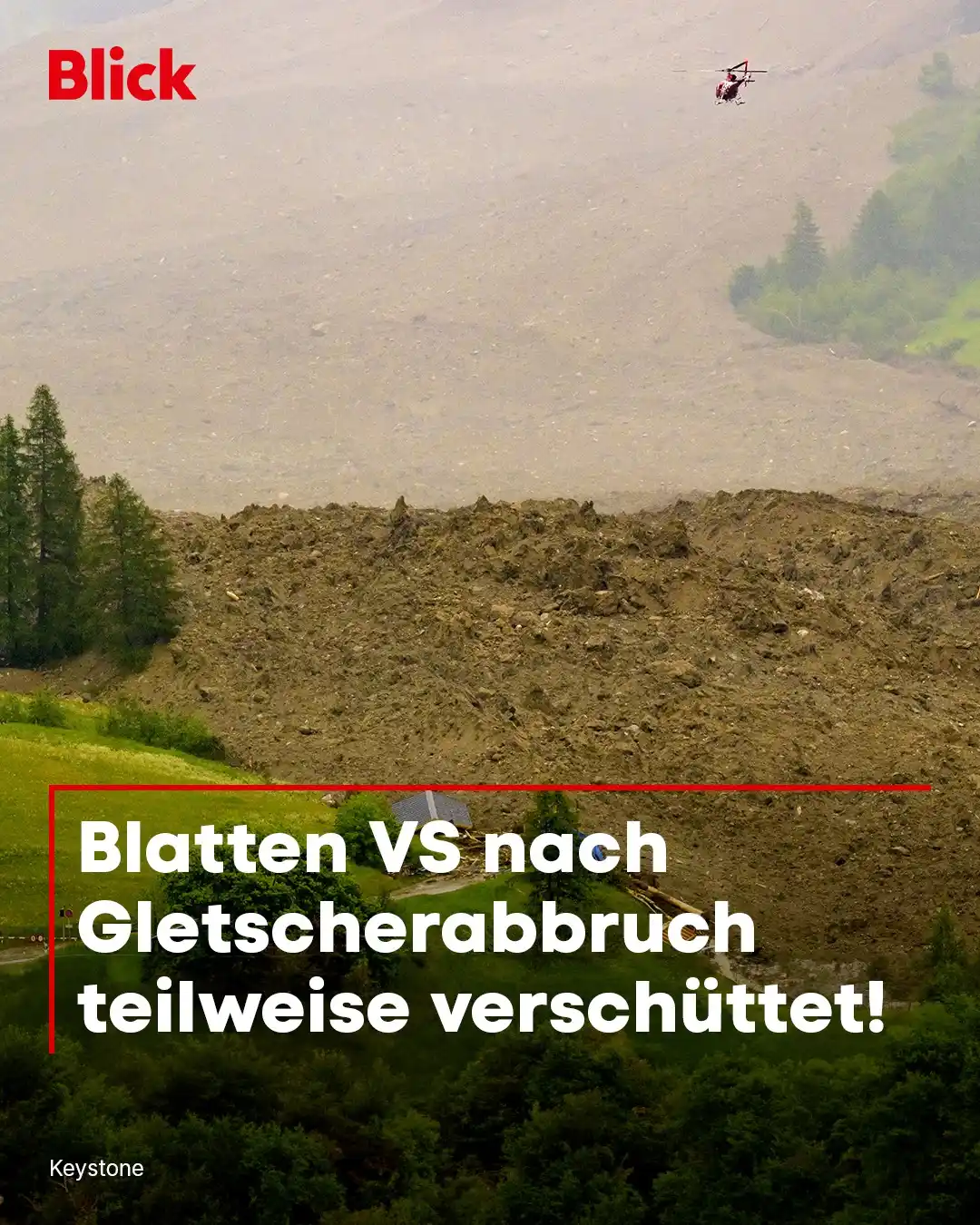 Image from Blick: 🚨⛰️ Eine gigantische Lawine aus Eis, Schlamm und Geröll hat nach eine...