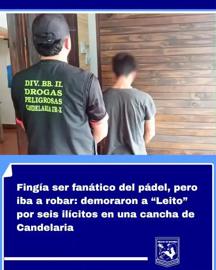Image from El Misionerismo: *Fingía ser fanático del pádel, pero iba a robar: demoraron a “Leito” ...