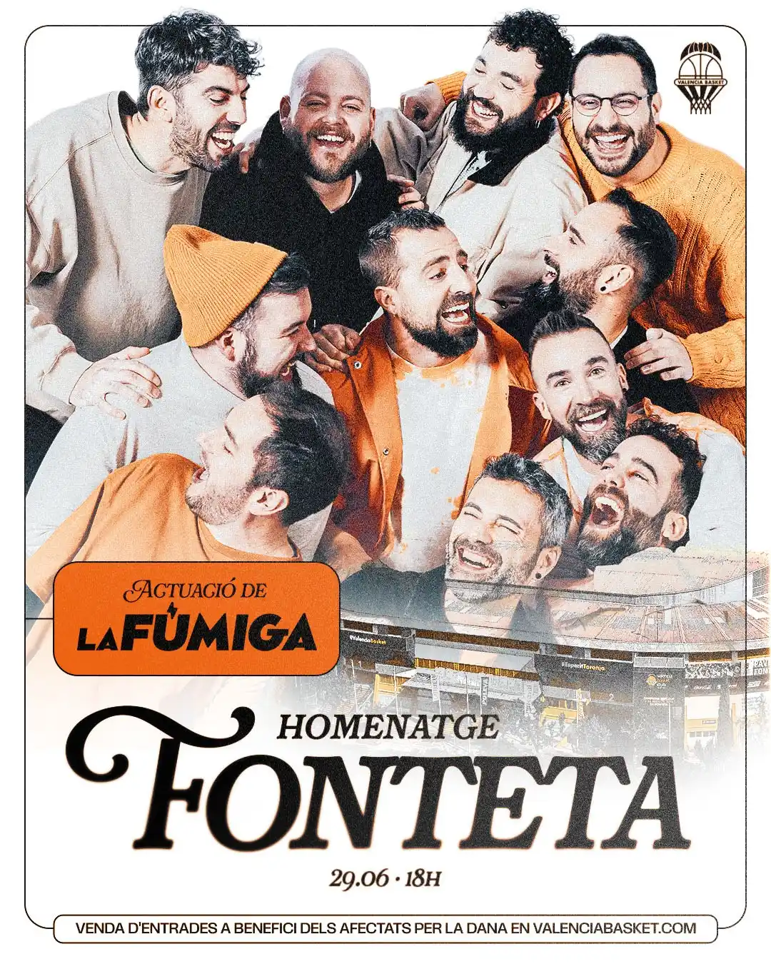 Image from Valencia Basket Club: LA FÚMIGA ACTUARÀ EN UN MINICONCERT A LA FONTETA! 🧡🔥  𝙄 𝙡'𝙝𝙞𝙢𝙣...