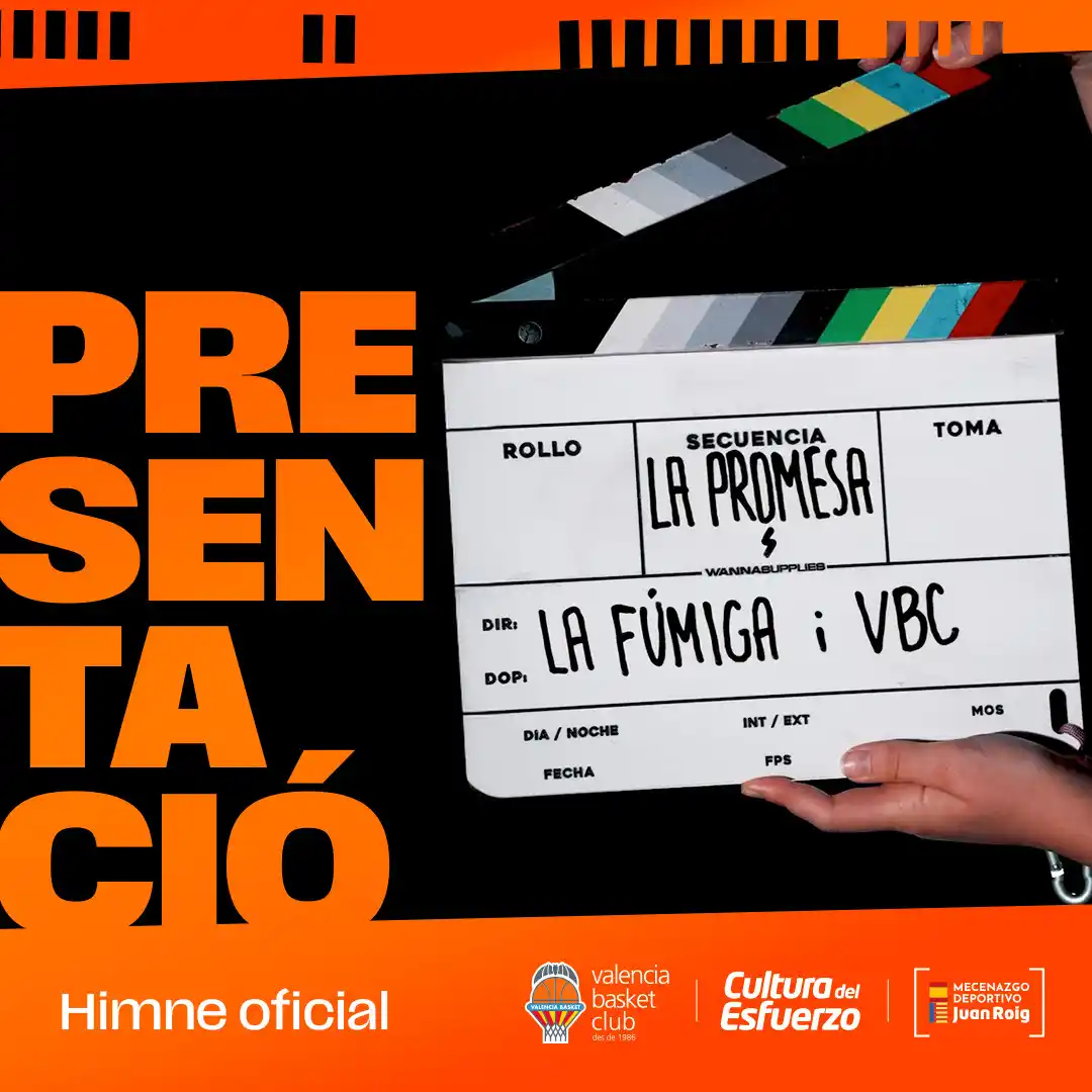 Image from Valencia Basket Club: 🧡🎶 𝙇𝘼 𝙋𝙍𝙊𝙈𝙀𝙎𝘼 Demà dijous presentem el nou himne del club ...