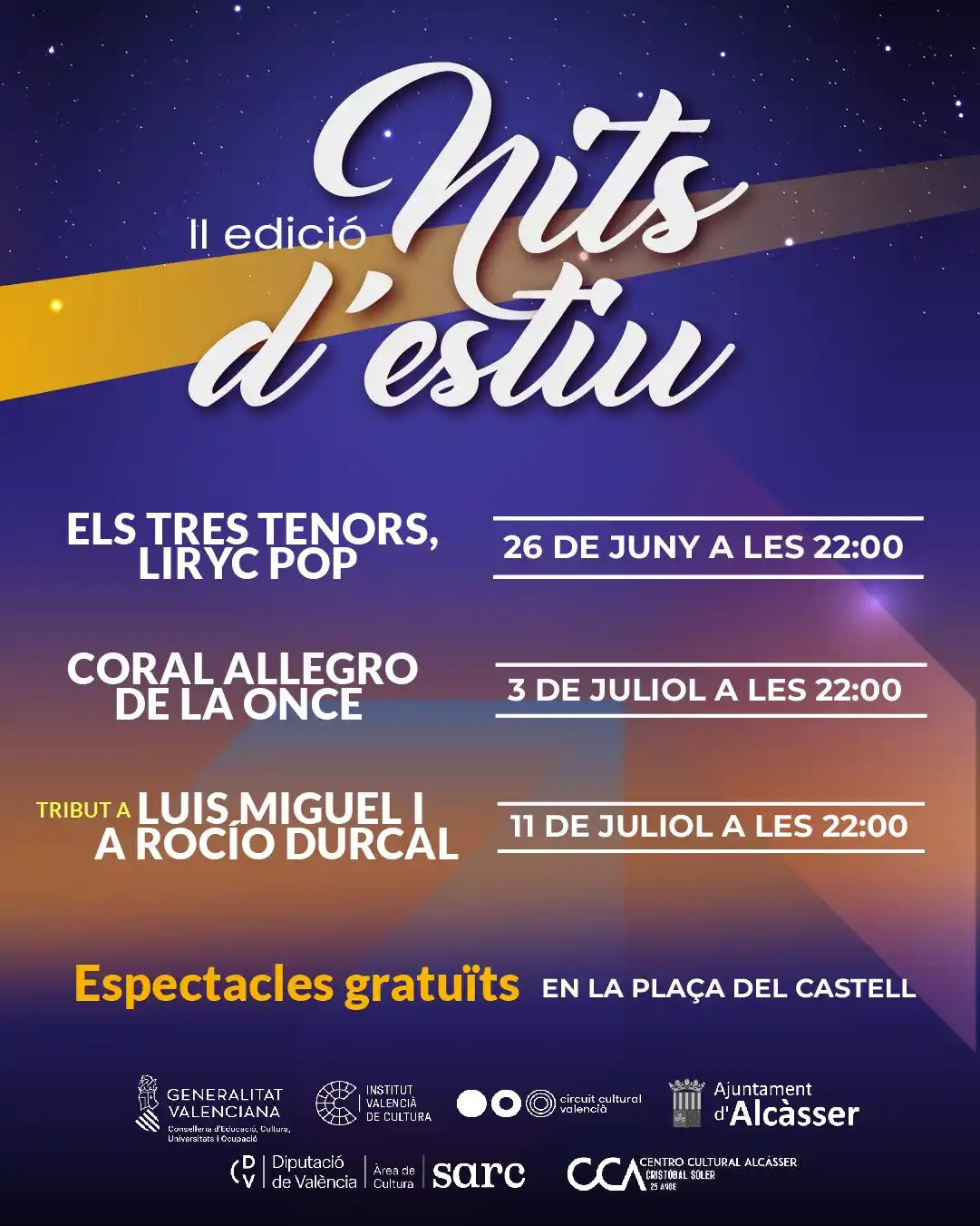 Image from AJUNTAMENT D'ALCÀSSER: NITS D'ESTIU 🌙 Ja tenim ací l'estiu i en ell torna la segona edició ...