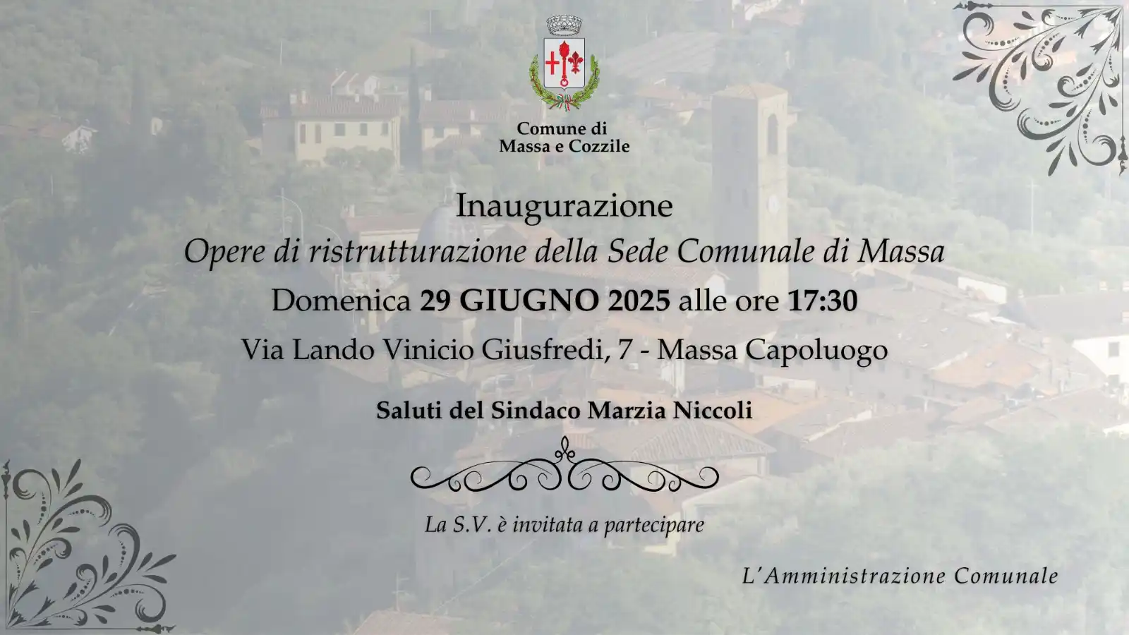 Image from Comune di Massa e Cozzile: Si informa la cittadinanza che domenica 29 giugno 2025 saranno organiz...