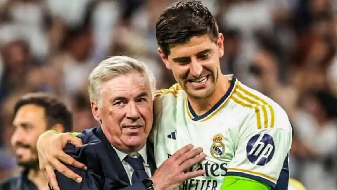 Image from 𝐅𝐎𝐎𝐓𝐁𝐀𝐋𝐋 𝐍𝐄𝐖𝐒 𝐇𝐔𝐁 ⚽: 🌀🗣️| Thibaut Courtois:   “We're still playing Ancelotti football. Th...