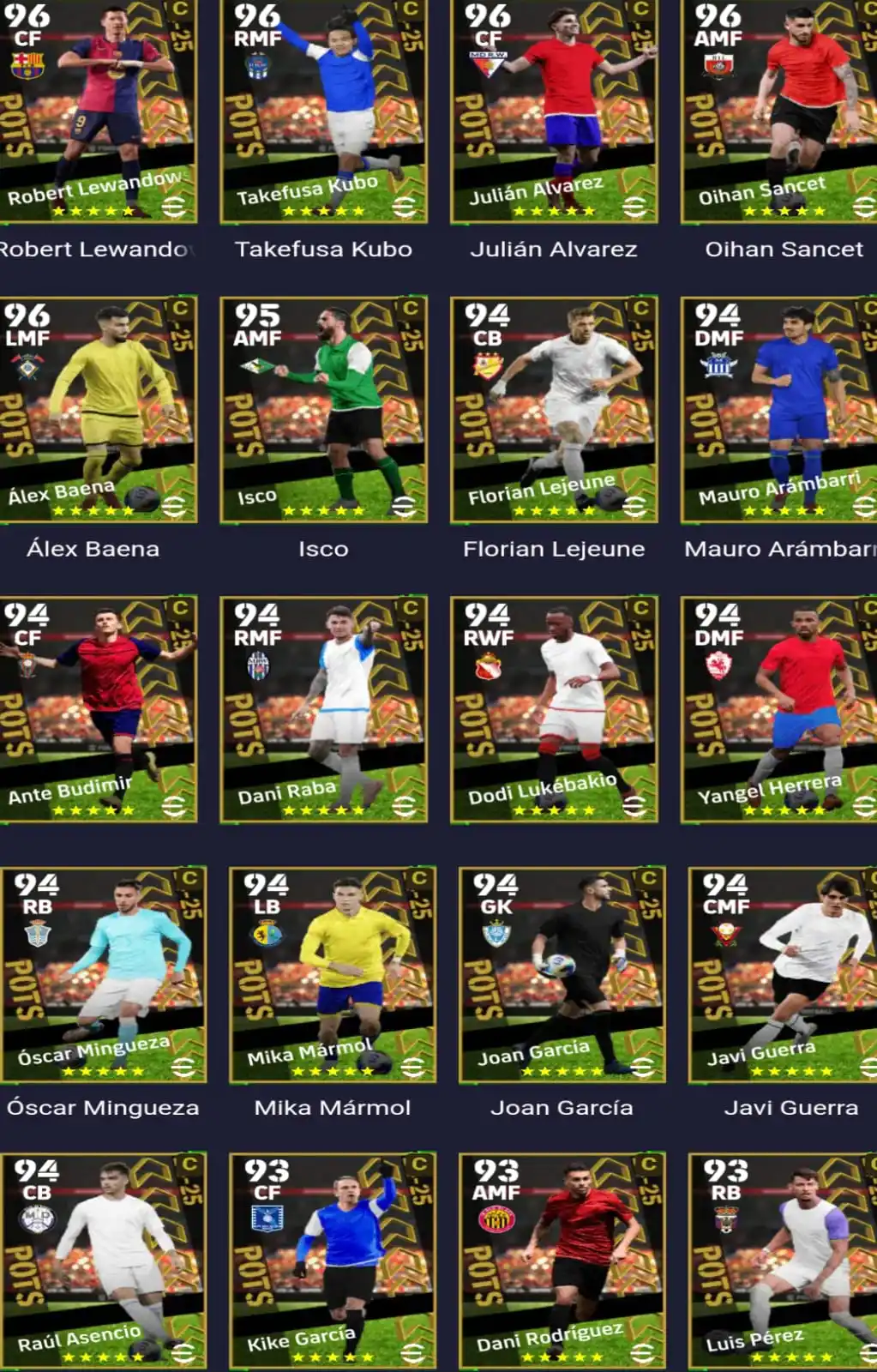 Image from TUNDHEX™-eFootball Hub: *UPCOMING MONDAY POTS Spanish League 24-25* - Robert Lewandowski 🇵🇱...