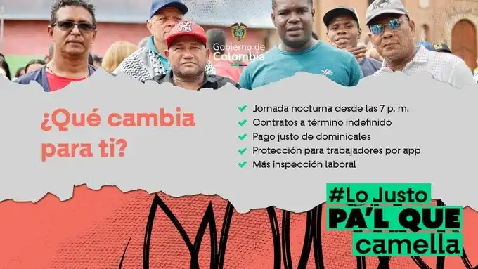 Image from Ministerio de Agricultura y Desarrollo Rural: *Vuelve el trabajo digno* Fue aprobada la Reforma Laboral, gracias a l...