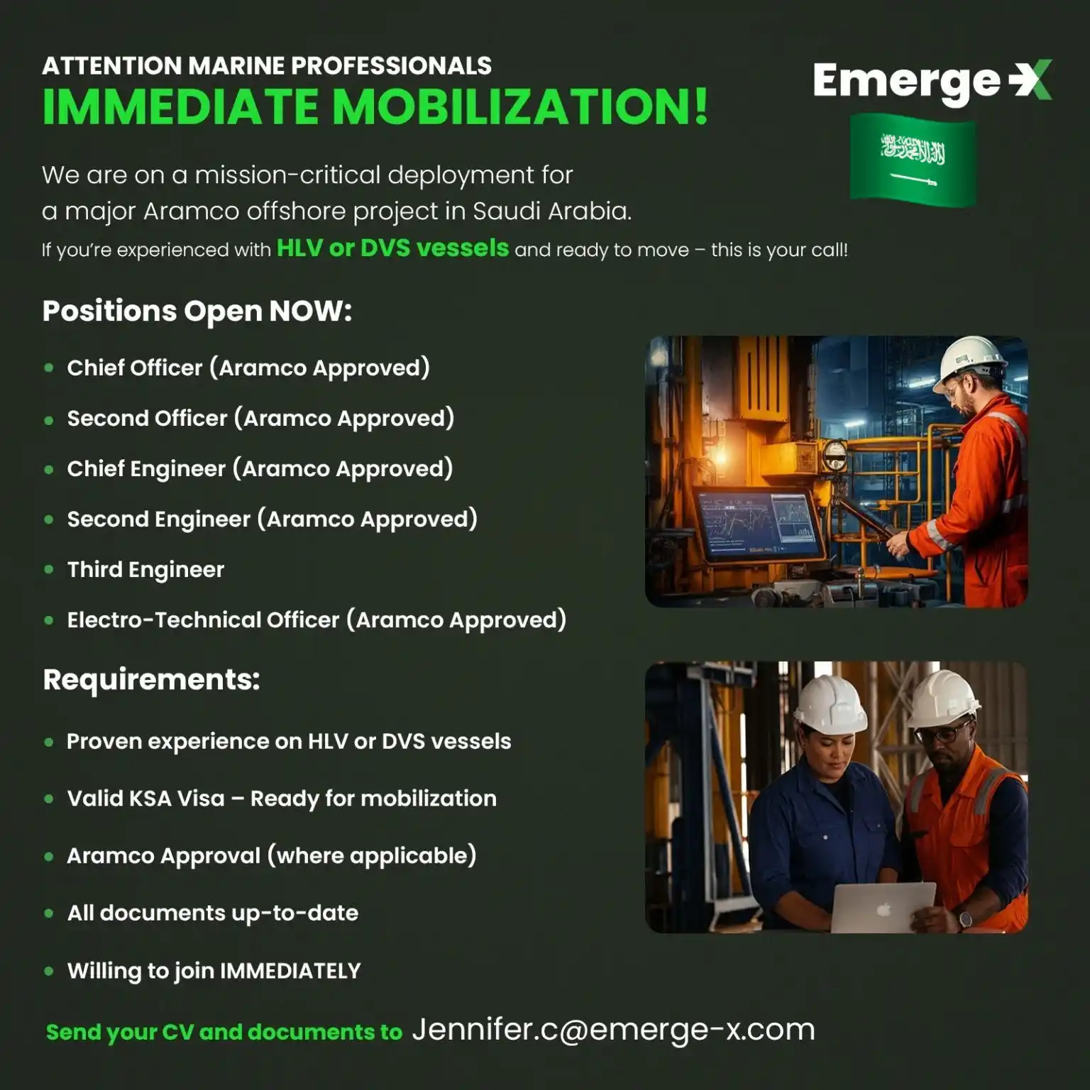 Image from WorldWide Job Links 🌐: 🚨 We're hiring experienced Marine Crew for immediate mobilization on ...
