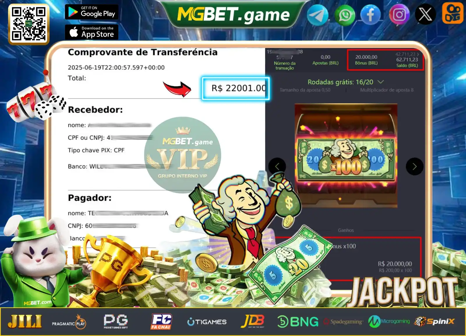 Image from MGBET.cc | Canal Oficial ®: 😍Convide 1 amigo e ganhe R$30!😍 🎉Nasceu mais um jogador sortudo. �...