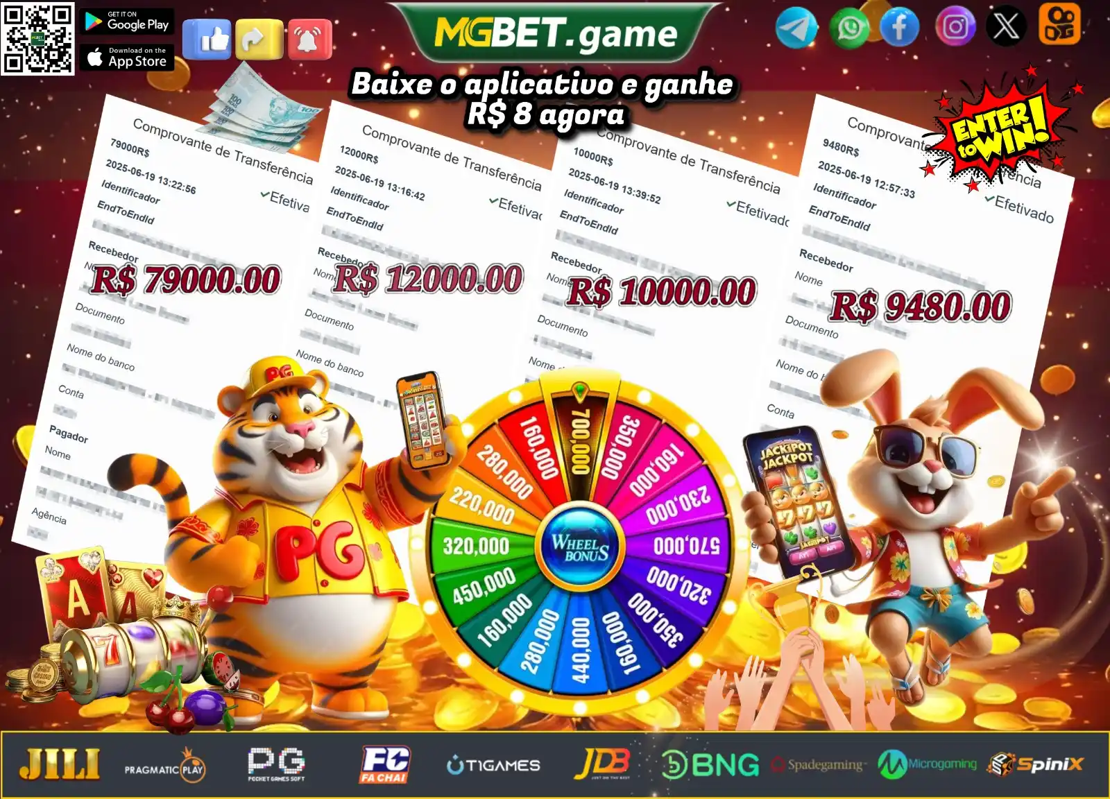 Image from MGBET.cc | Canal Oficial ®: ❤️Convide 1 amigo e ganhe R$30!❤️ 🥳Parabéns aos jogadores que ganhara...