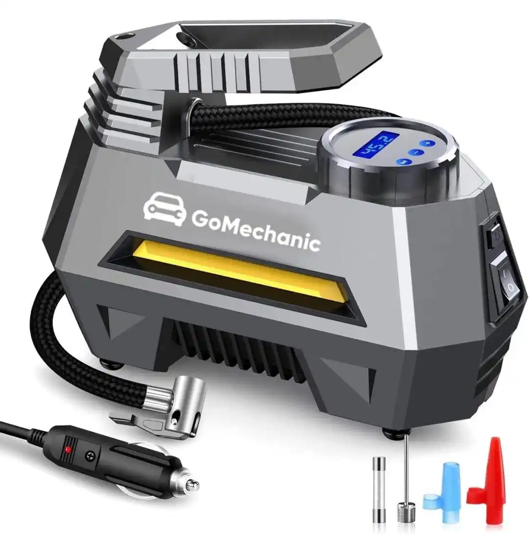 Image from Loots4u : Deals & Offers: GoMechanic Digital Tyre Inflator for Car - 150 psi @1999  https://amzn...