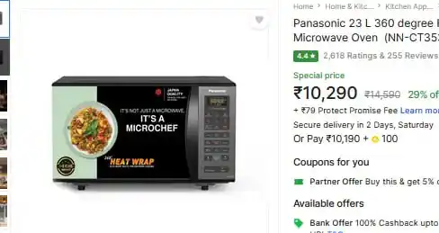 Image from Loots4u : Deals & Offers: Grab : Panasonic 23L Convection Microwave Oven @ 9400 ( Effectively) ...