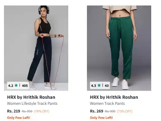 Image from Loots4u : Deals & Offers: HRX By Hrithik Roshan Track Pants from ₹219 Women : https://mynt.ro/3...