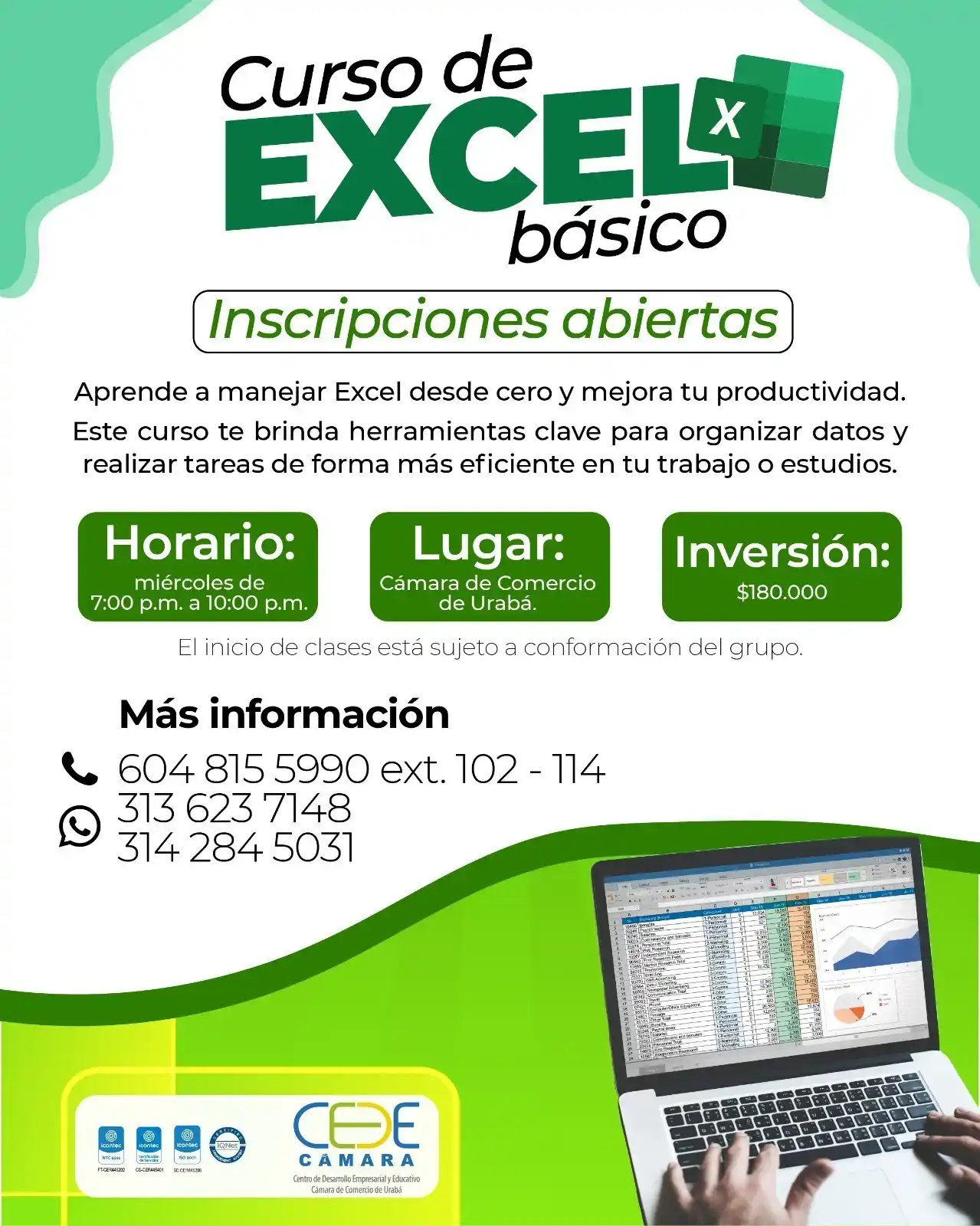 Image from Noticias El Boom: 📊 ¡Inscripciones abiertas para el curso de Excel básico! 🖥 ¿Quieres...