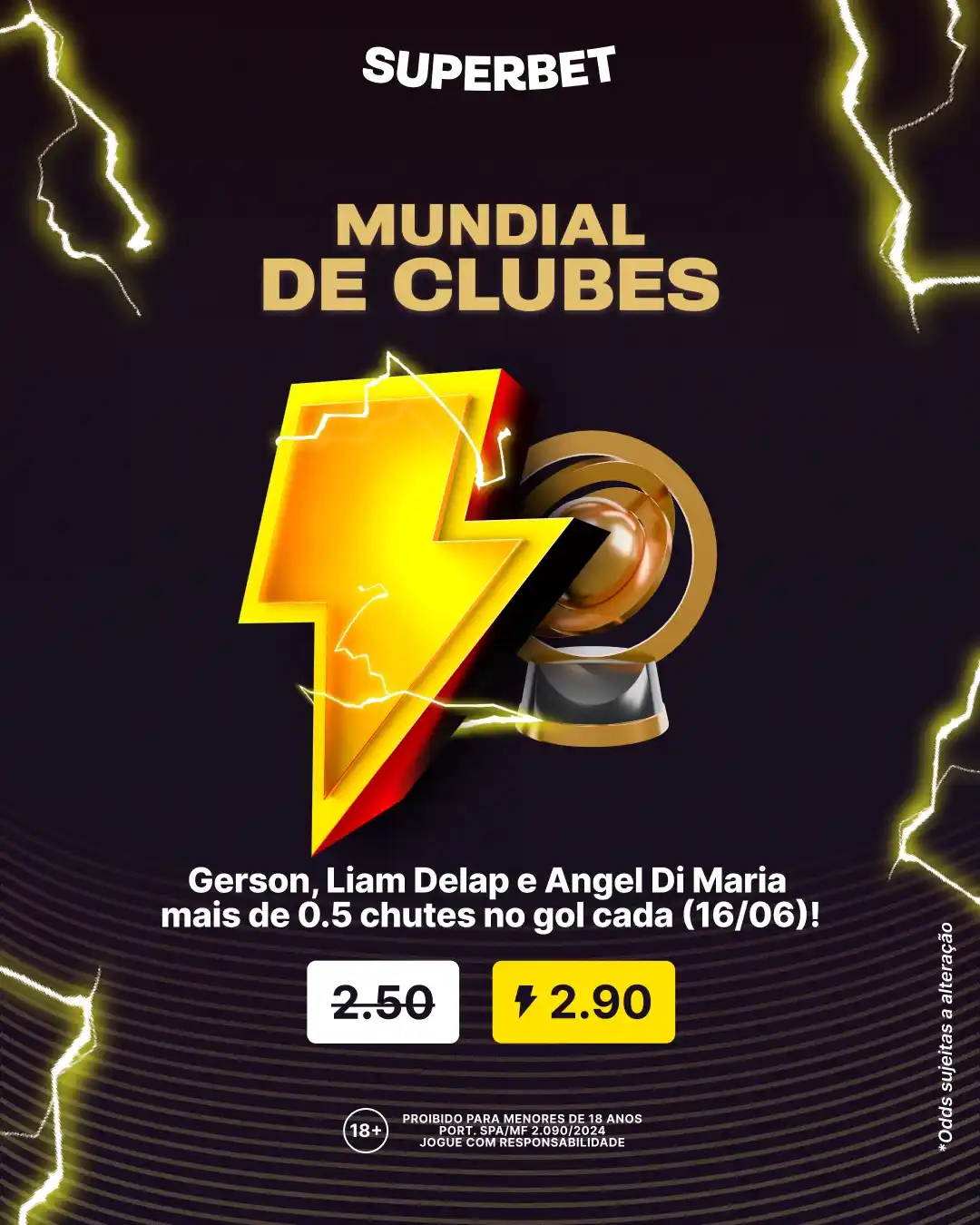 Image from Superbet Brasil 🇧🇷 : Se liga nessas SUPERODDS 🔥  - Gerson, Liam Delap e Angel Di Maria mai...