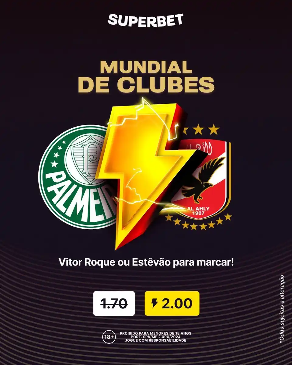 Image from Superbet Brasil 🇧🇷 : *⚽️ SUPERODDS Palmeiras x Al-Ahly ⚽* ️ - Vitor Roque ou Estêvão para ...