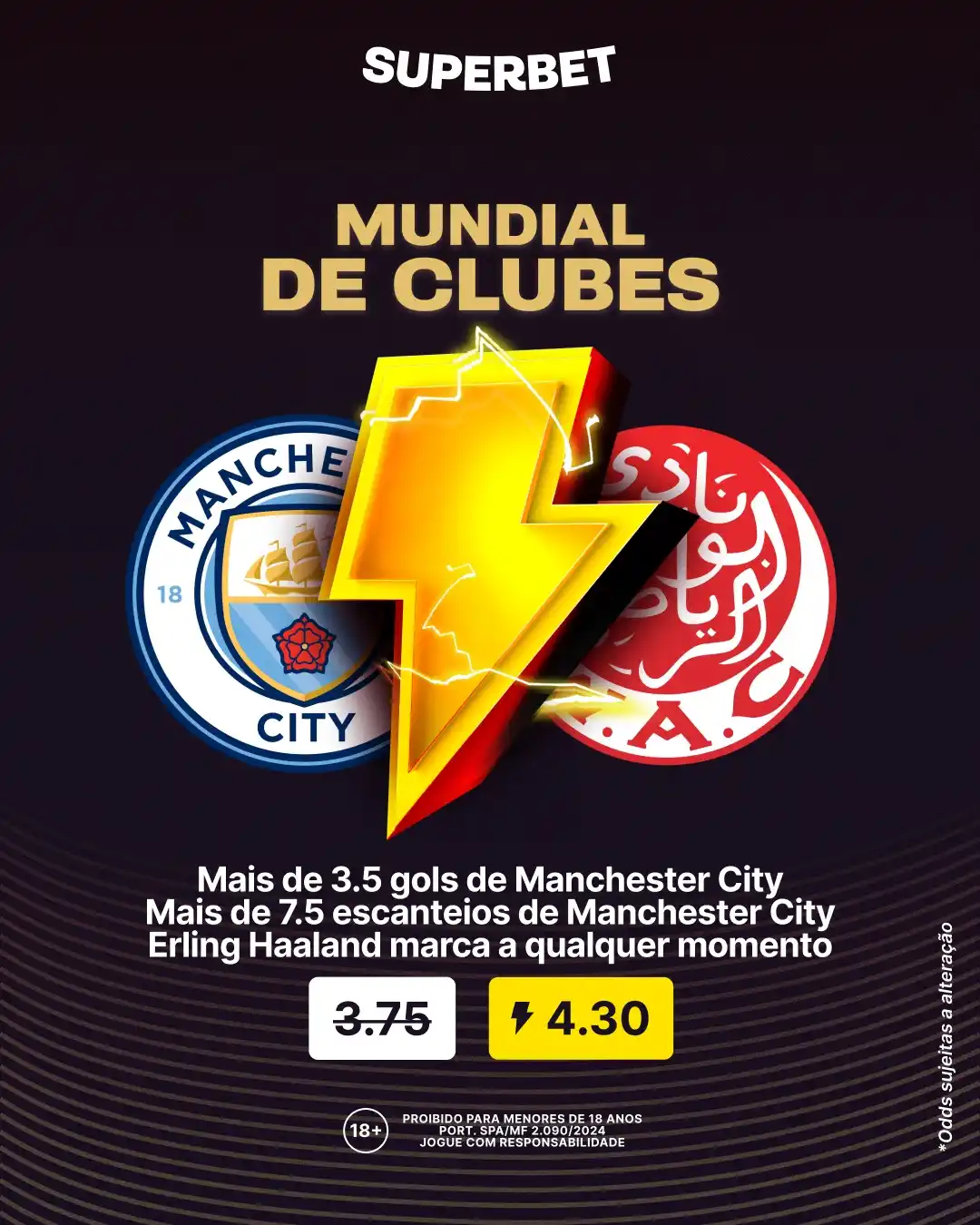 Image from Superbet Brasil 🇧🇷 : *SUPERODDS pra estreia do City no Mundial! 🔥* - Mais de 3.5 gols de ...