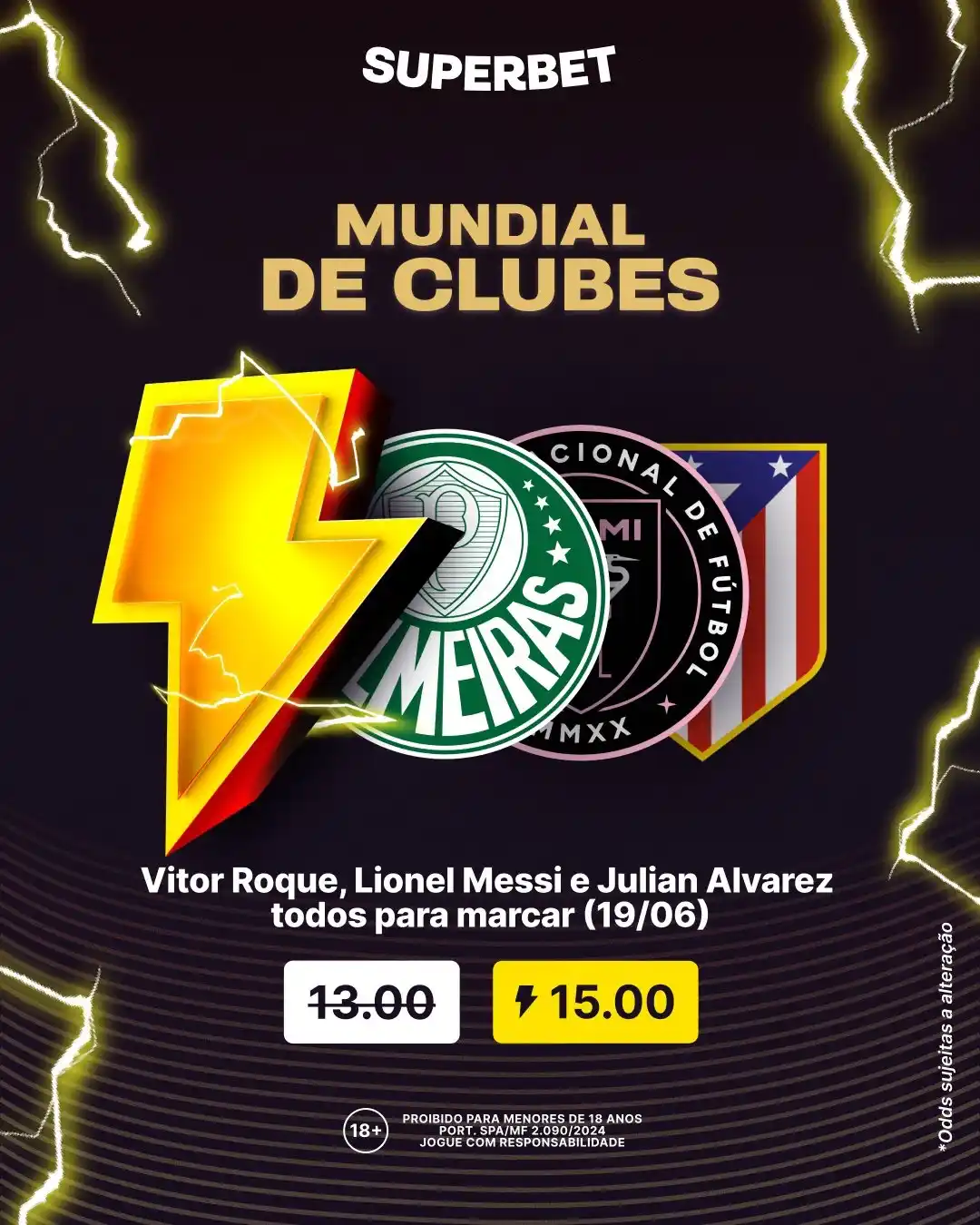 Image from Superbet Brasil 🇧🇷 : *SUPERODDS pro dia de hoje no Mundial de Clubes ⚽️* - Vitor Roque, Li...