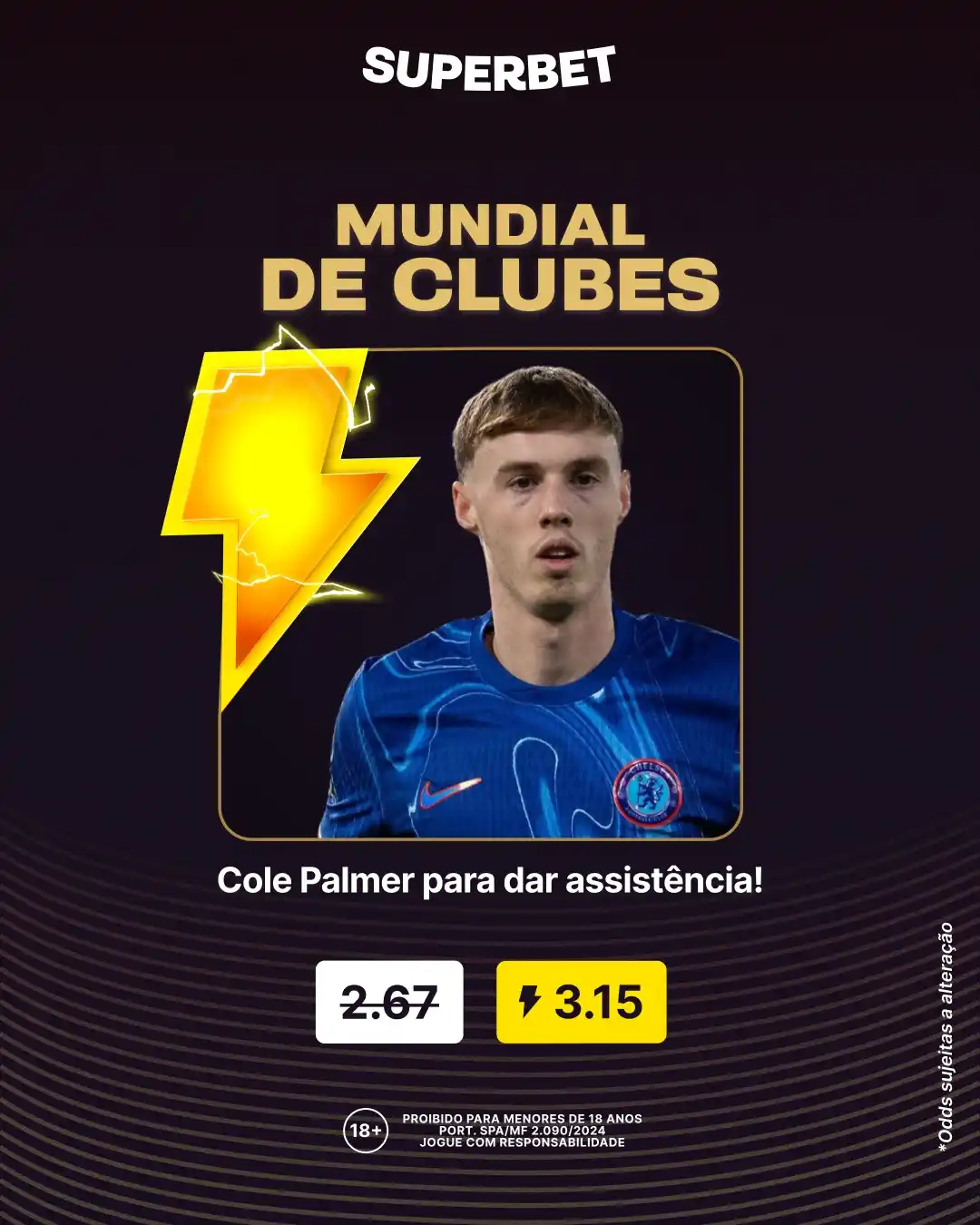 Image from Superbet Brasil 🇧🇷 : Tem SUPERODDS pra estreia do Chelsea no Mundial 🔵 - Cole Palmer para...