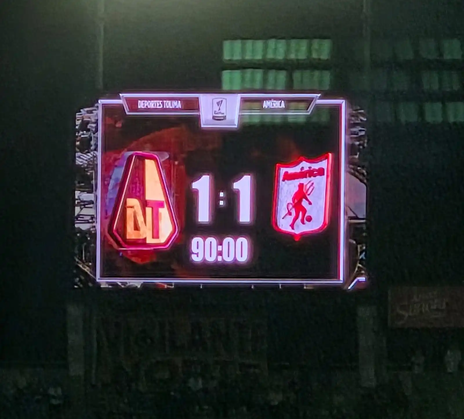 Image from El Rincón del Vinotinto: *¡TERMINÓ EL PARTIDO!* ⌛  *DEPORTES TOLIMA* 1️⃣-1️⃣ América  Fecha 3 C...