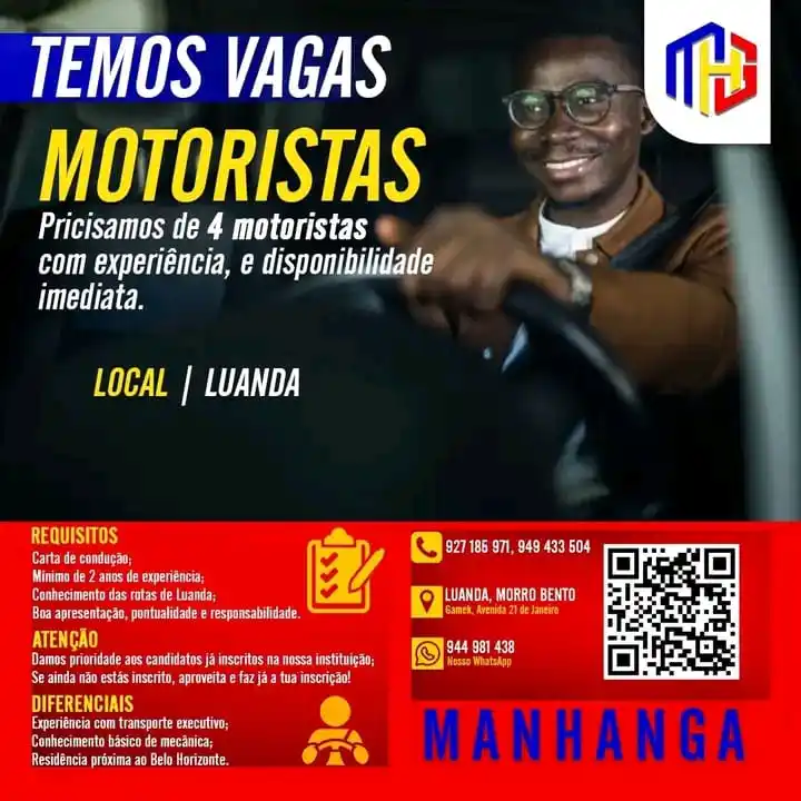 Image from Emprego Facilitado Angola: VAGA PARA MOTORISTA – YANGO (Luanda)  Local: Luanda Início: Imediato  ...