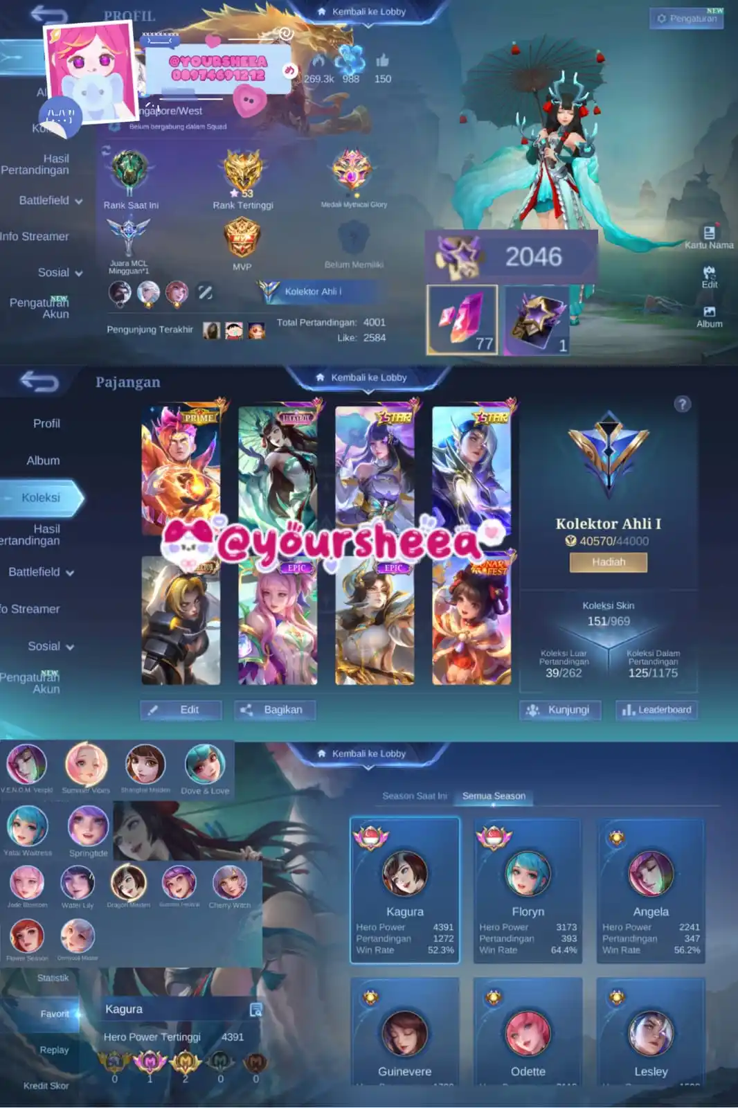 Image from STOK AKUN SHERA: WTS AKUN MAGE SUPP SMURF Skin : 151 Annual Kagura Lesley, CC Nata, Pr...