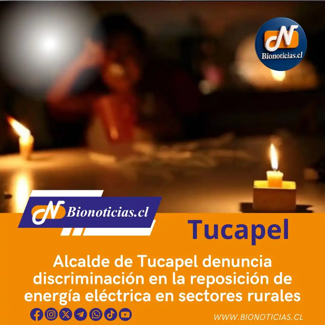 Image from Bionoticias.cl: ⚠️ Alcalde de Tucapel denuncia discriminación en la reposición eléctri...