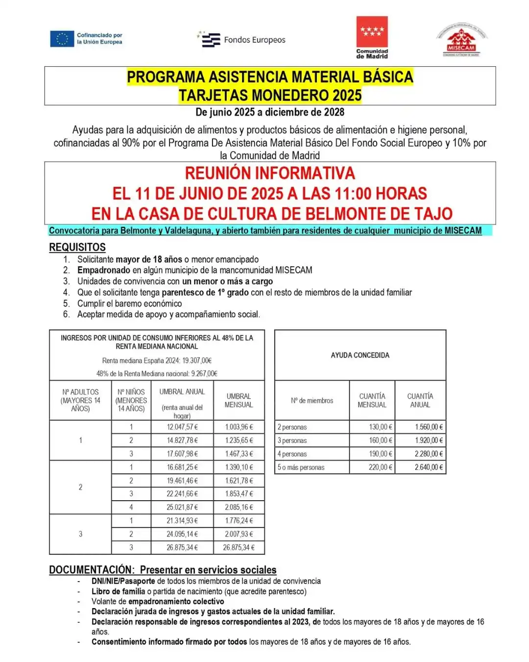 Image from Ayuntamiento de Belmonte de Tajo: Ayudas para alimentación e higiene personal  Desde el Ayuntamiento com...