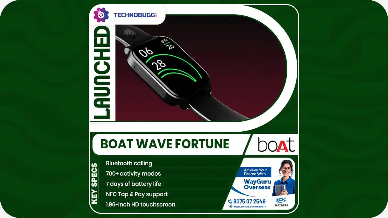 Image from TechnoBugg: boAt Wave Fortune Unveiled Read More : https://www.technobugg.com/boa...
