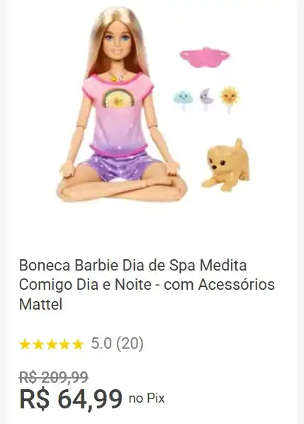 Image from JDolls - Promos e Achados de Bonecas: *Boneca Barbie Medita Comigo - Mattel* Por *R$64,99* https://magazin...