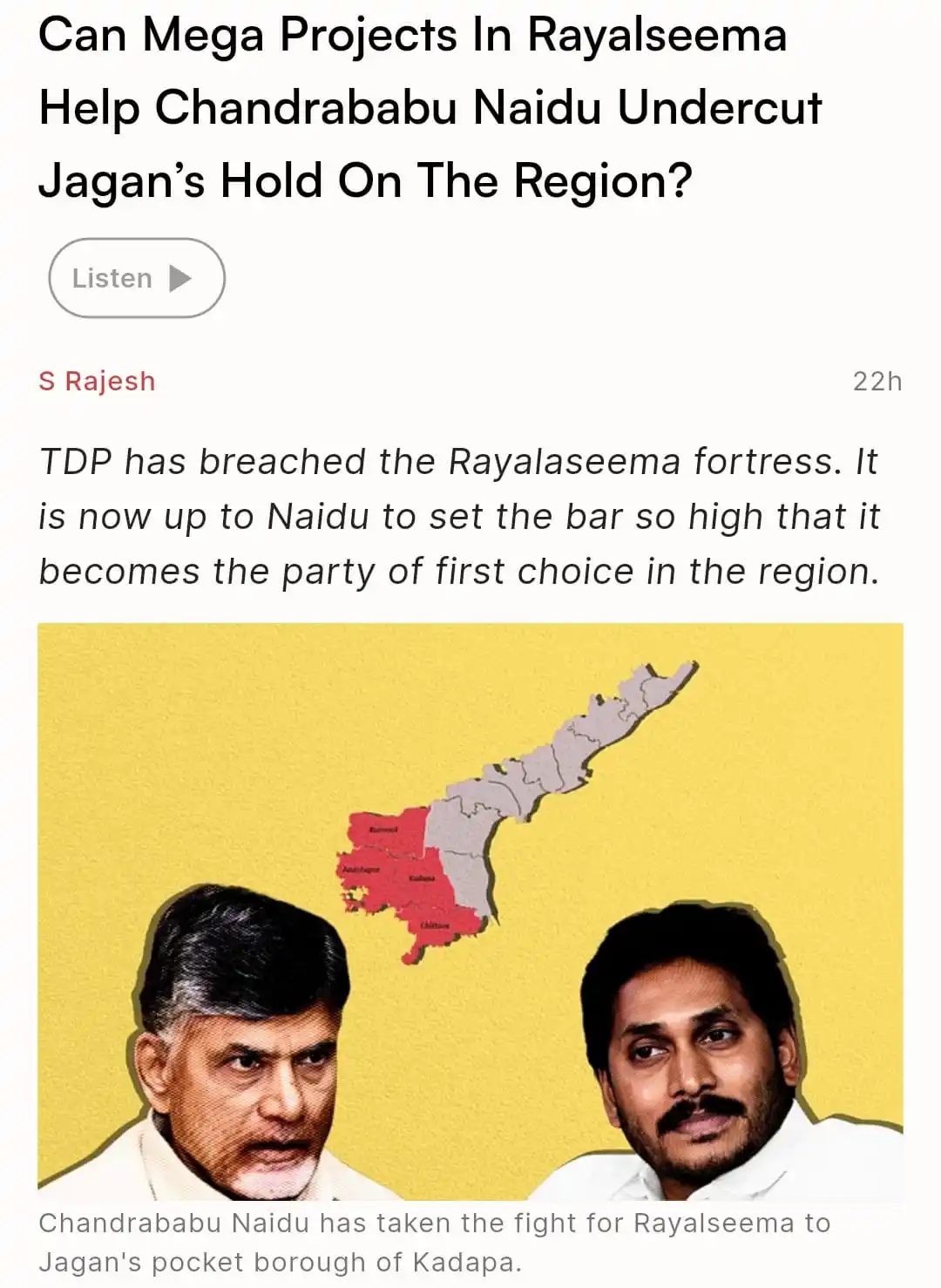 Image from Swarajya: Can Mega Projects In Rayalseema Help Chandrababu Naidu Undercut Jagan’...