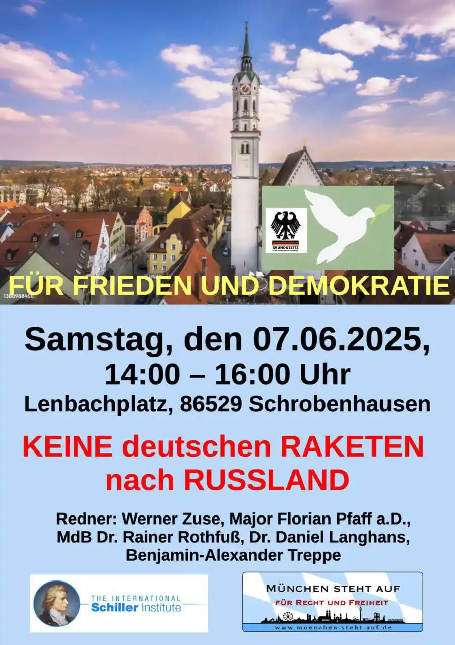 Image from München-steht-auf: Demo dort, wo Taurus gebaut wird!  Samstag, 7. Juni 2025, 14 Uhr  Wo? ...