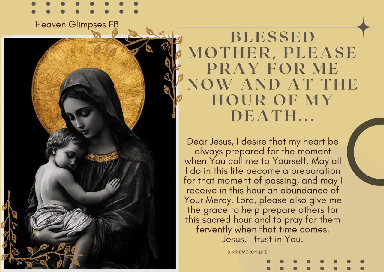 Image from DIVINE RETREAT UPDATES AND PRAYERS: *Do you fear the hour of your death, or that of a loved one?*  Such fe...