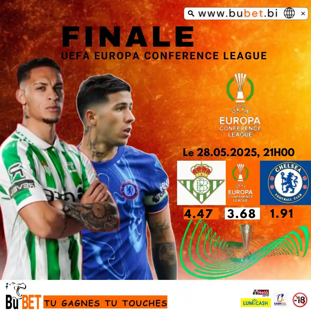 Image from BUBET OFFICIEL [TU GAGNES TU TOUCHES]: ⚽FINALE UEFA EUROPA CONFERENCE LEAGUE 🏆🏆🏆🔥🔥🔥🔥.  Turi mugihe c'i...