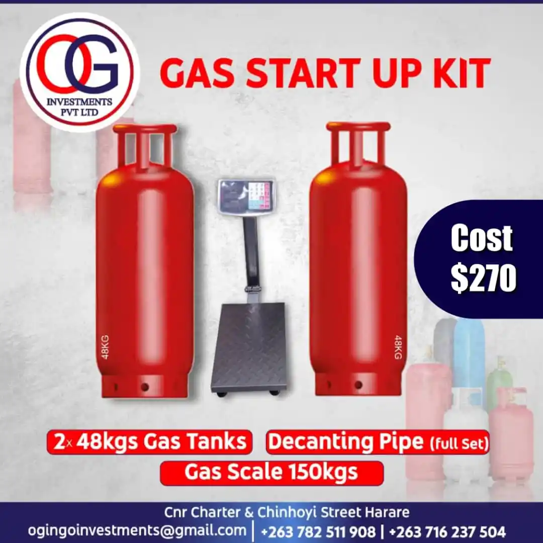 Image from The National 🇿🇼 – Daily News Updates: Gas start up Kit package   2×48 kg Gas tanks   1 Gas scale ( Full set ...