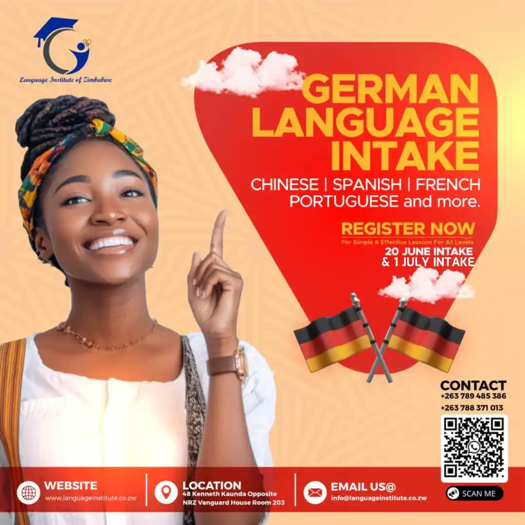 Image from The National 🇿🇼 – Daily News Updates: *GERMAN LANGUAGE INTAKE* *_Chinese, Spanish, French, Portuguese and m...