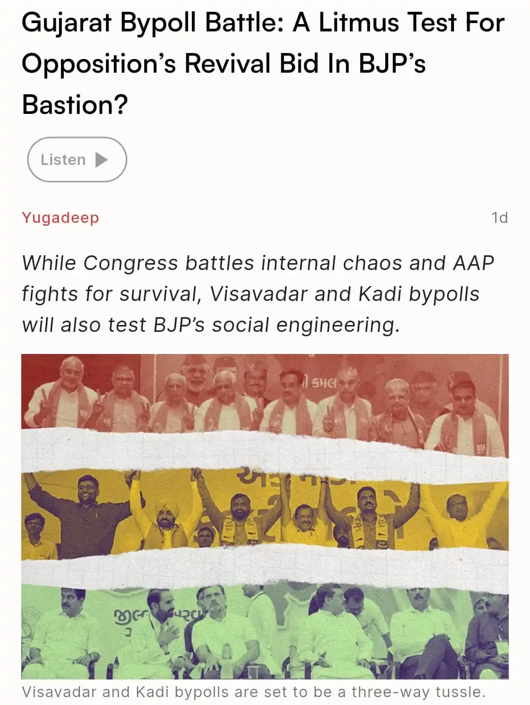 Image from Swarajya: Gujarat Bypoll Battle: A Litmus Test For Opposition’s Revival Bid In B...