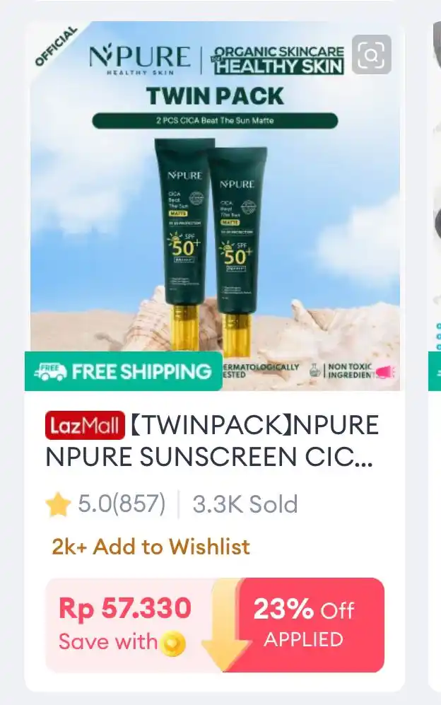 Image from Promo Diskon Shopee, Lazada, Gojek, Grab, dll: Npure sunscreen  matte https://s.lazada.co.id/s.ZYU8jP?cc glow https:/...