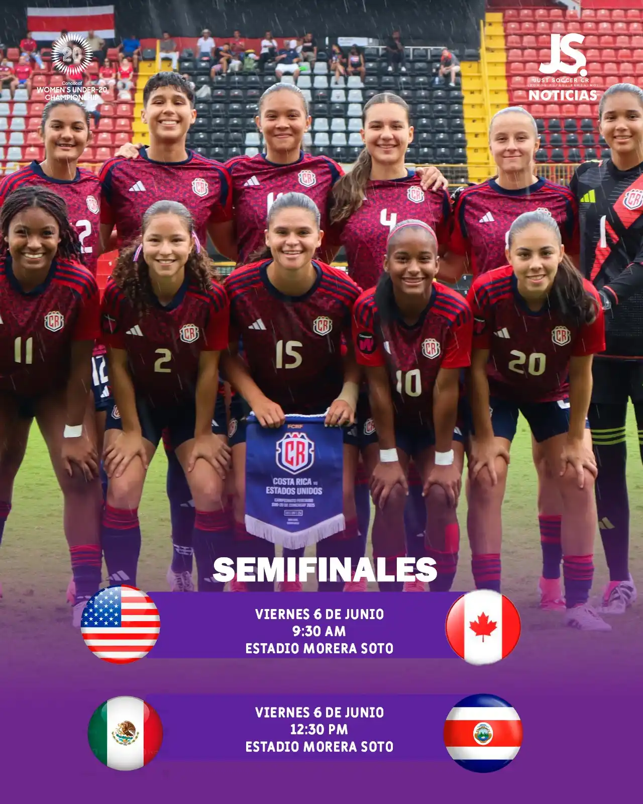 Image from Just Soccer Costa Rica : 🙌🏼 | 𝐏𝐫𝐞𝐦𝐮𝐧𝐝𝐢𝐚𝐥 𝐒𝐮𝐛𝟐𝟎 𝐅𝐞𝐦𝐞𝐧𝐢𝐧𝐨 🇨🇷✨  👉🏼 De...