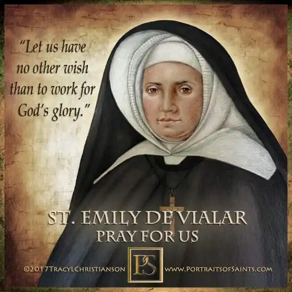 Image from DIVINE RETREAT UPDATES AND PRAYERS: _*🌹†SAINT OF THE DAY†🌹*_ _*SAINT EMILY DE VIALAR, Religious & Found...