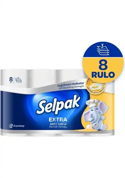 Image from OnuAl: Sıcak Fırsatlar: Selpak ® Extra Yağ Emici 8'Li Havlu 🏷️ 119 TL (2 Adet Alımda 59 TL) ...