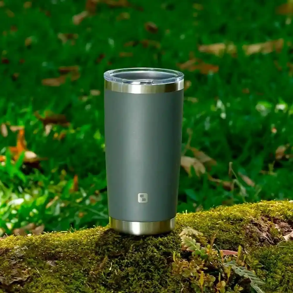 Image from JP TECH OFERTAS GERAIS: Soprano Copo Térmico Inox com tampa Everest Cinza 500ml por: R$50 e f...