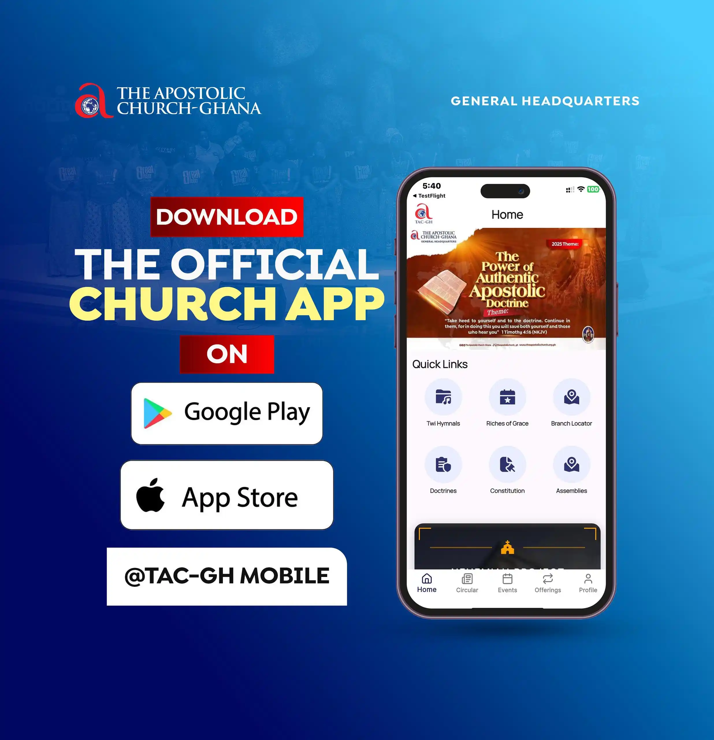Image from THE APOSTOLIC CHURCH-GHANA (TAC-GH) HQ: Tap on the link attached to download The Apostolic Church-Ghana Offici...